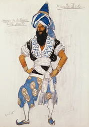 Costume de serviteur de la reine pour "Pisanella", 1913